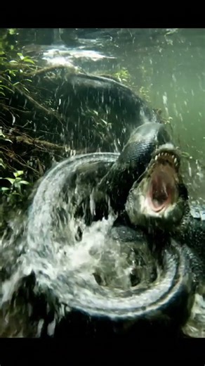 Anaconda vs. Caiman: Giant Snake Ambushes & Constricts Predator [INTENSE WILDLIFE] #wildlife