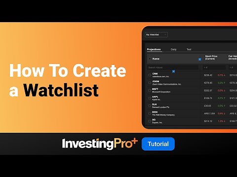 Watchlists | Investing Pro+ Tutorials