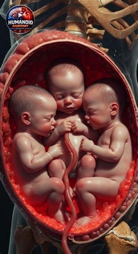 Triplets Inside the Womb | Realistic 3D Medical CGI Animation