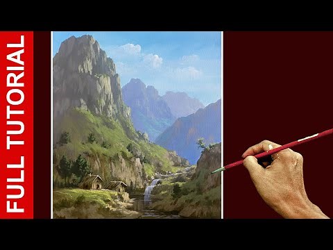 Tutorial: Acrylic Landscape Painting / Mountain Life / JMLisondra