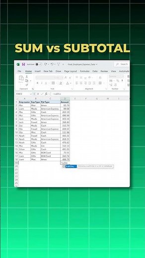 STOP Using SUM in EXCEL | Use SUBTOTAL for Correct Totals | Fix This Common Excel Error