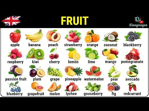 Fruit vocabulary in English with pictures | Fruits names list