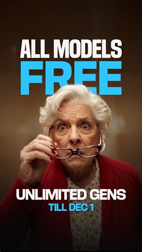 Invideo • Your Power to Play on Instagram: "ALL MODELS ARE FREE 💥 Free unlimited generations on all models for 5 days - unlocked with every paid plan started before Dec 1. Offer live from Nov 27 to Dec 1. Join today so you can use the full 5 days."