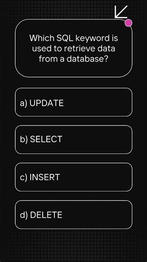 Which SQL keyword is used to retrieve data from a database?