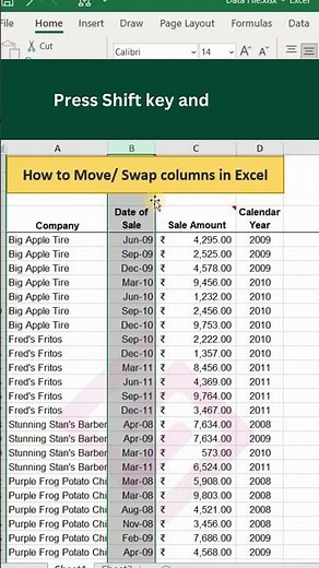 How to Move/Swap Columns in Excel | MS Excel Moving Columns | Swaping Columns