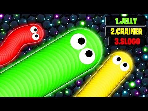 JELLY vs. SLOGO vs. CRAINER In SLITHER.IO! (World Record)