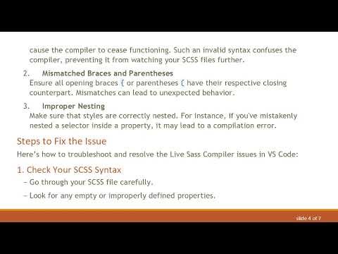 Troubleshooting Live Sass Compiler Issues in Visual Studio Code