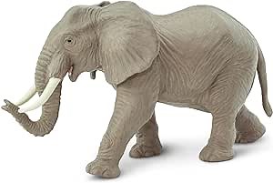 Safari Ltd. African Elephant Toy Figurine - Detailed, Hand-Painted 6.5" Wildlife Model Figure - Safe and Educational Toy for Boys, Girls & Kids Ages 1+