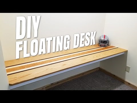 DIY Floating Desk with AWESOME Computer Cable Management! | How to | Home Office Makeover Part 1