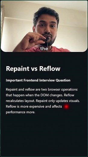 Repaint vs Reflow Explained in 30 Seconds (Frontend Devs Must Know This)