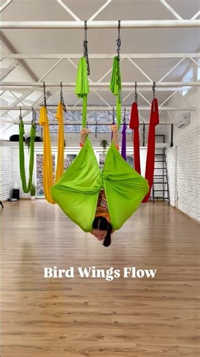 Bird Wings Flow🦜 #aerialyiga #aerialsilks #aerialtricks #flyingyoga #aerialflow #acrobatics
