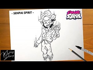 How to Draw SENPAI SPIRIT from Friday Night Funkin - SENPAI SPIRIT FNF