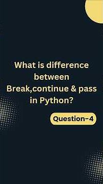 break, continue &pass #python#pythonbuzz