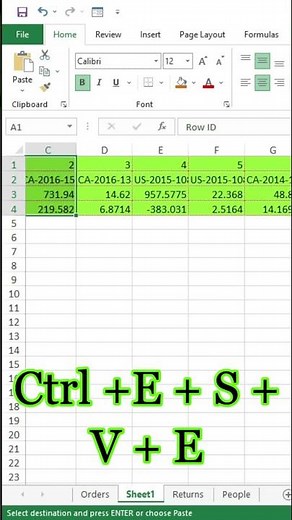 Transpose Shortcuts in Excel