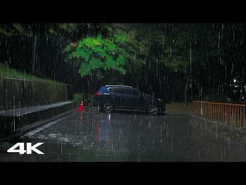 Relieve Anxiety Sleep Immediately with Heavy Rain at Night | Rain Sounds for Insomnia & Relaxation