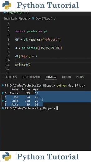 Add a Series as a New Column in Pandas | Python Tutorial