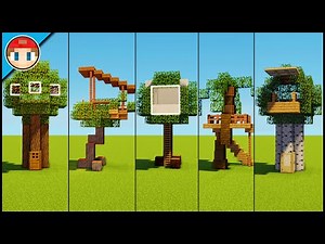 5 Minecraft Tree Houses! - Easy Tutorial (You Can Build Too!)