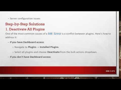 How to Solve the 500 Error Issue in WordPress?