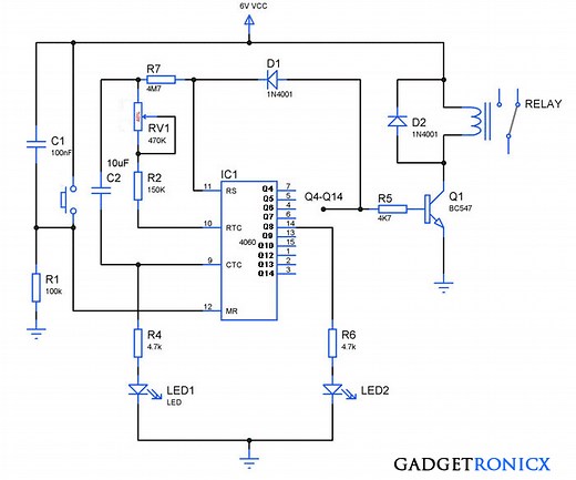 How to build 24 hours timer circuit with IC 4060 - Gadgetronicx