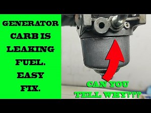 Firmen Generator Leaking Gas From Carb. Easy Fix