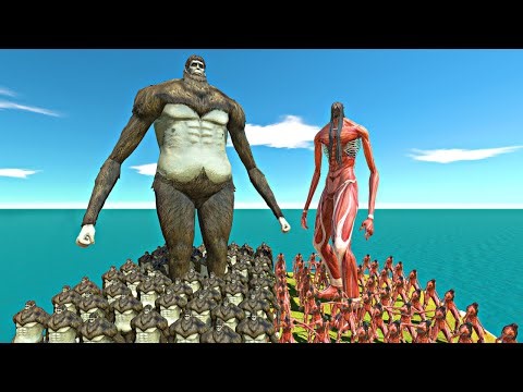 Beast Titan vs Eren Titan - Animal Revolt Battle Simulator