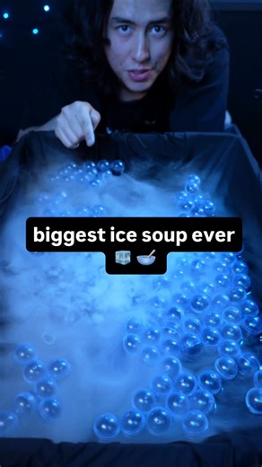 Jojo Singer on Instagram: "biggest ice soup ever 🧊 🥣 #asmr"