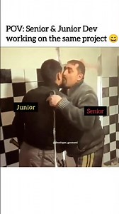 😅Senior Vs Junior developer #memes #shortsfeed #ytshorts #comedy #developer #trending #shorts