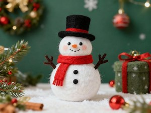 Handmade Wool Felt Snowman With Santa Hat: Cute Doll Decor, Christmas Winter Gift, Holiday Ornament - Etsy