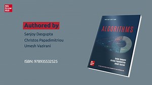 Algorithms by Sanjoy Dasgupta | Christos Papadimitriou | Umesh Vazirani This textbook explains the fundamentals of algorithms in a storyline that makes the text enjoyable and easy to digest. • The book is concise and realistic; with key Design Issues and rationales that clearly outline the problems to be solved. It shows how to develop appealing algorithms to achieve desired results. • Small book on Algorithms covering most of the topics in the area. • The book also covers interesting stories ab