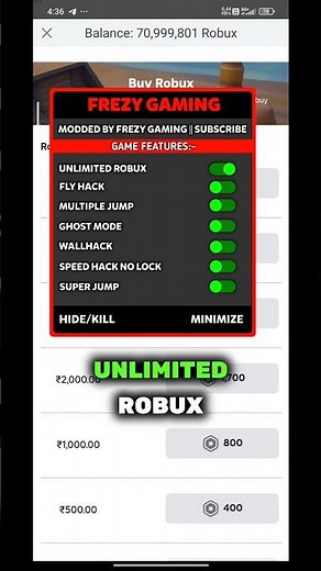 Roblox mod menu premium unlimited robux and free shopping Anti banned Mod Menu roblox apk