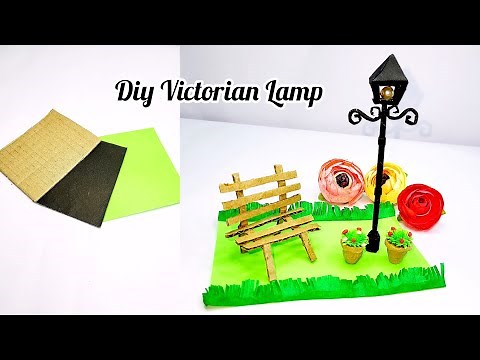 DIY Paper street light craft|Victorian Lamp post|how to make a miniature street lantern|origami lamp