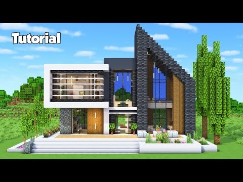 Minecraft: How to Build a Modern House Tutorial (Easy to Follow) #88 - Interior in Description!