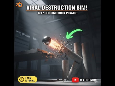 Blender Physics: Mastering Rigid Body Simulation for Beginners | Viral Destruction Tutorial