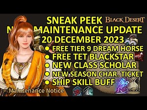 FREE TIER 9 DREAM HORSE & TET BLACKSTAR, SCHOLAR NEW CLASS (BDO Sneak Peek, 20 Dec 2023) Update
