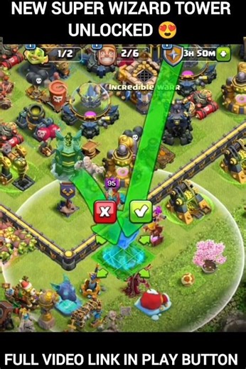 New super wizard Tower unlocked 😍 #gamingrascal #shorts