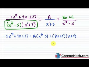 Partial Fraction Decomposition with Quadratic Factors