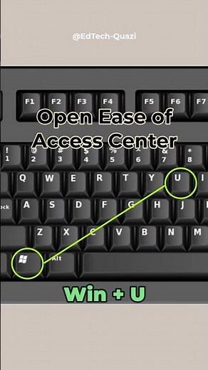 How to Open Ease of Access Center #windows #shortcuts #edtechquazi