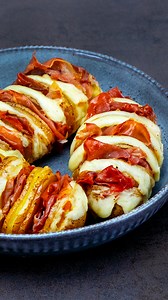 1.8M views · 8.3K reactions | It is simply a culinary BOMB! Ingredients: potatoes: 3 pc olive oil: 30 ml (1 fl oz) salt: 2 g (0.1 oz) black pepper: 2 g (0.1 oz) mozzarella: 100 g (3.5 oz) prosciutto: 130 g (4.6 oz) Sauce: dill: 10 g (0.4 oz) onion: 1 pc mayonnaise: 50 g (1.8 oz) ketchup: 15 g (0.5 oz) sugar: 8 g (0.3 oz) salt: 5 g (0.2 oz) chili sauce: 15 g (0.5 oz) vinegar: 15 ml (0.5 fl oz) | Appetizing.tv | Facebook