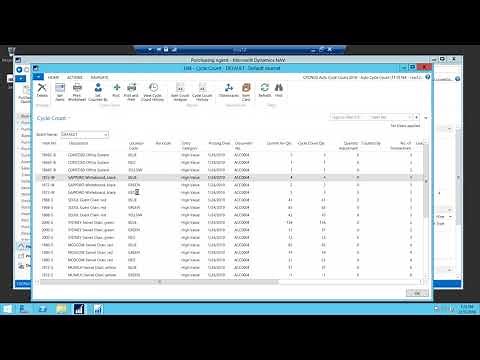 Auto Cycle Counting for MIcrosoft Dynamics NAV