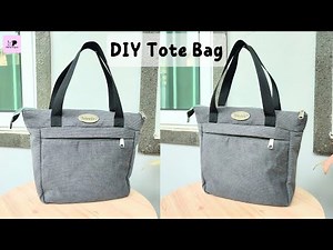 DIY Tote Bag With Zipper And Pockets Tutorial | Tote Bag Sewing Tutorial