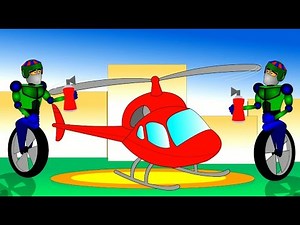 Cartoon Helicopters Teaching Colors - Learning Colours Video for Kids, Toddlers & Babies. Robots