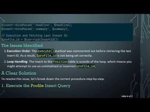 Solving Foreign Key Constraint Errors in MySQL PDO Insert Queries