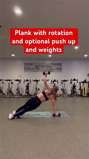 Plank with rotation and optional push up