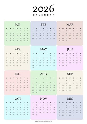 2026 Calendar Printable | Free PDF Download (US) | A4 & Letter Size #2026 #2026calendar #calendar