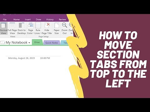 How to Move OneNote Section Tabs from Top to the Left Side of Notebook
