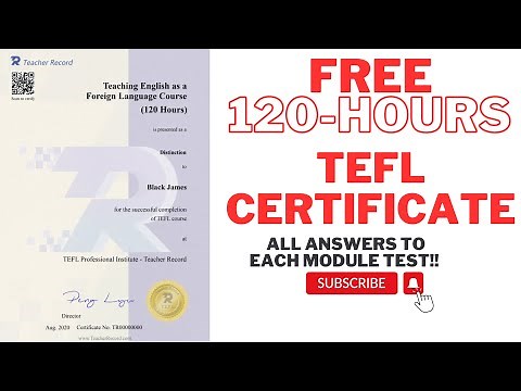 FREE 120 Hours TEFL Certificate || Key Answers || Teacher Record
