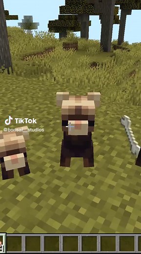 Minecraft ferrets digging in the grass :) #art #pixelart #minecraft #animals #animal #ferret #cute #animation