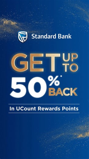 Get up to 50%* back in UCount Rewards Points when you use your Standard Bank credit card in-store or on the Checkers Sixty60 app 💰🤸‍♀️💰 Valid until 15 January 2025. T&Cs apply. | Checkers