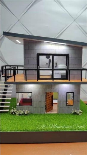 Miniature Modern House DIY | Part 2 #diy #craft #miniature #shorts #reels #handmade #house