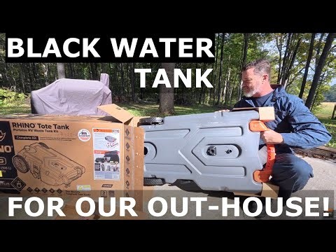 Connecting Camco Rhino 28-Gallon RV Tote Tank To Our Cool OUT-HOUSE!
